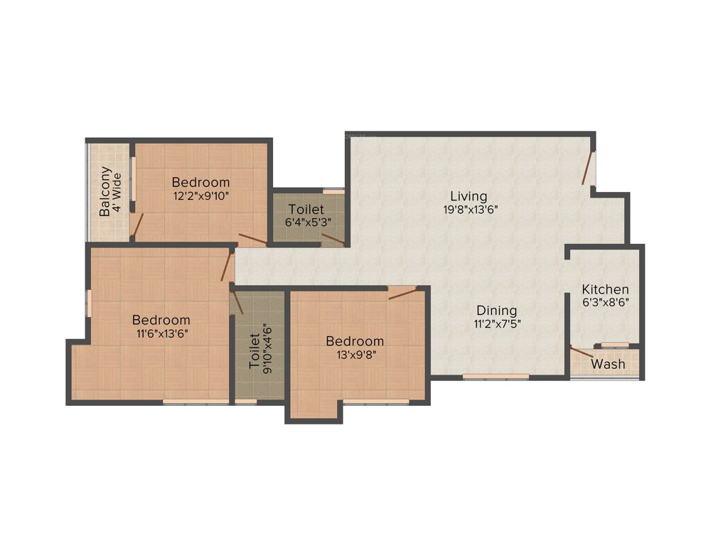 Aspirations Serenity (3BHK+2T (1,471 sq ft) 1471 sq ft)