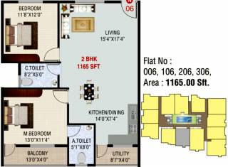 Laxmi Global Meadows (2BHK+2T (1,165 sq ft) 1165 sq ft) Laxmi Global Meadows (2BHK+2T (1,165 sq ft) 1165 sq ft)