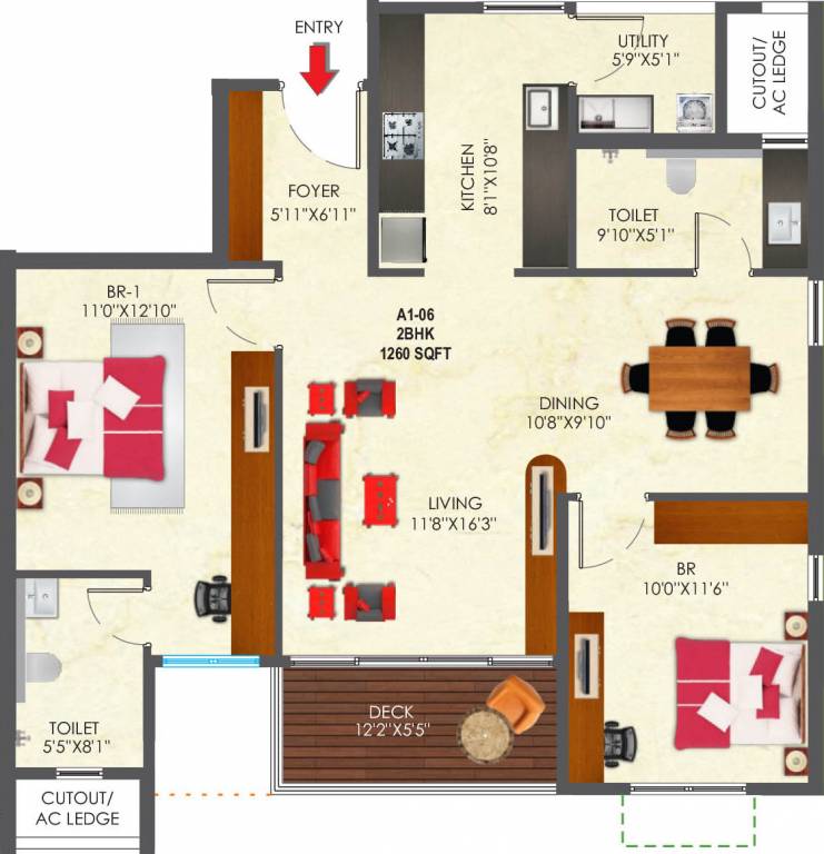 SNN Raj Etternia (2BHK+2T (1,260 sq ft) 1260 sq ft) SNN Raj Etternia (2BHK+2T (1,260 sq ft) 1260 sq ft)
