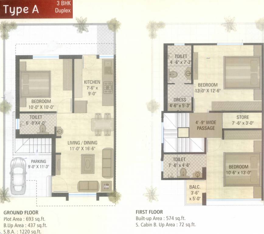Shiv Bunglows (3BHK+3T (1,220 sq ft) 1220 sq ft) Shiv Bunglows (3BHK+3T (1,220 sq ft) 1220 sq ft)