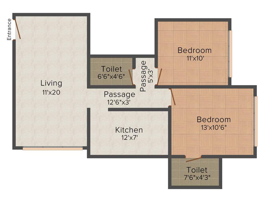 Vibgyor Habitat (2BHK+2T (670 sq ft) 670 sq ft)