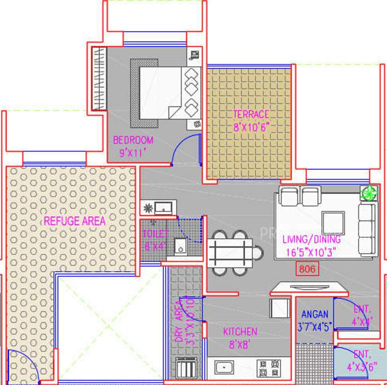 Majestique City (1BHK+1T (750 sq ft) 750 sq ft)