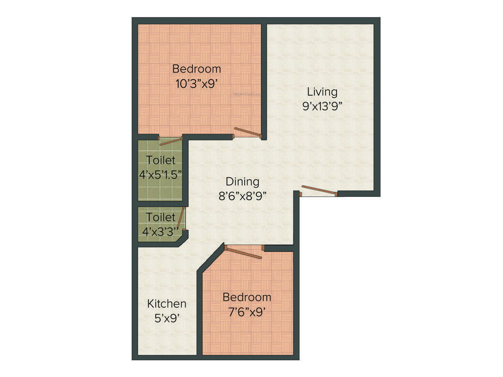 Srishas Kamakshi (2BHK+2T (621 sq ft) 621 sq ft)