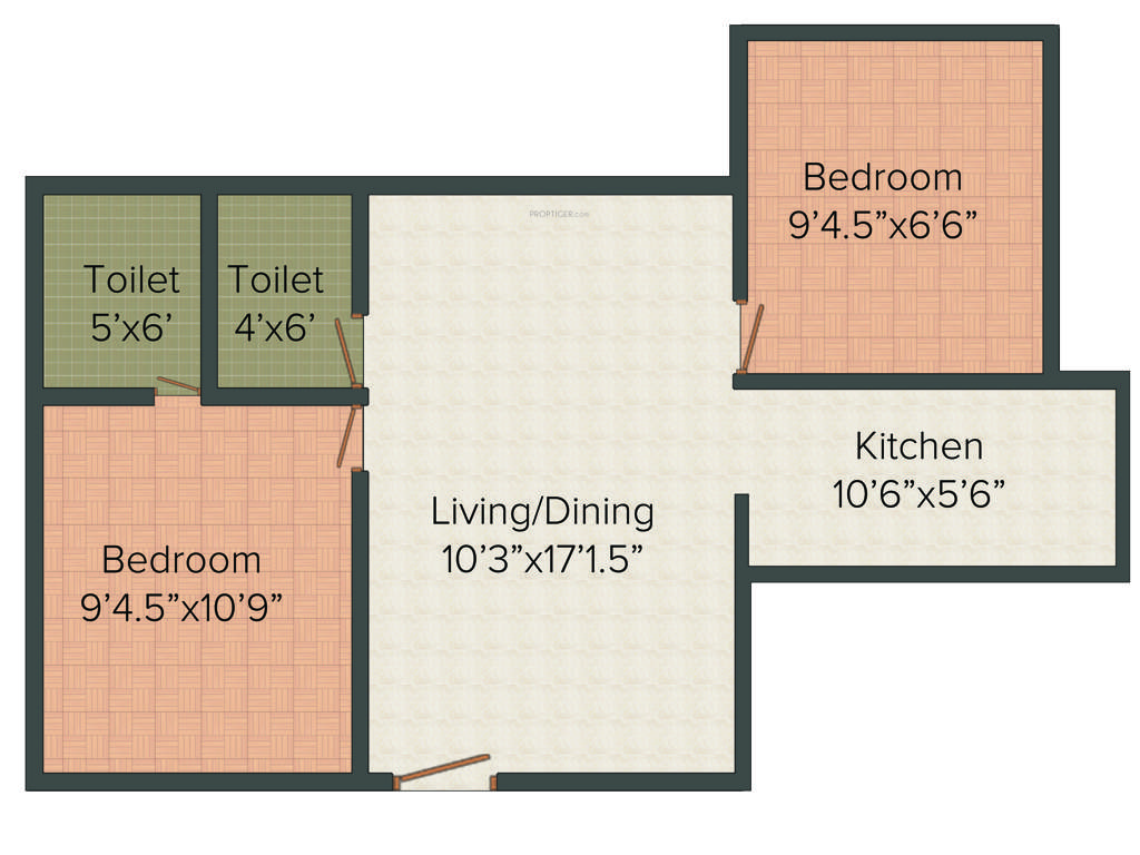 Srishas Kamakshi (2BHK+2T (678 sq ft) 678 sq ft)