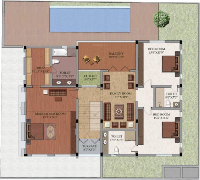 Devinarayan Aquarelle (4BHK+5T (5,968 sq ft)   Servant Room 5968 sq ft)