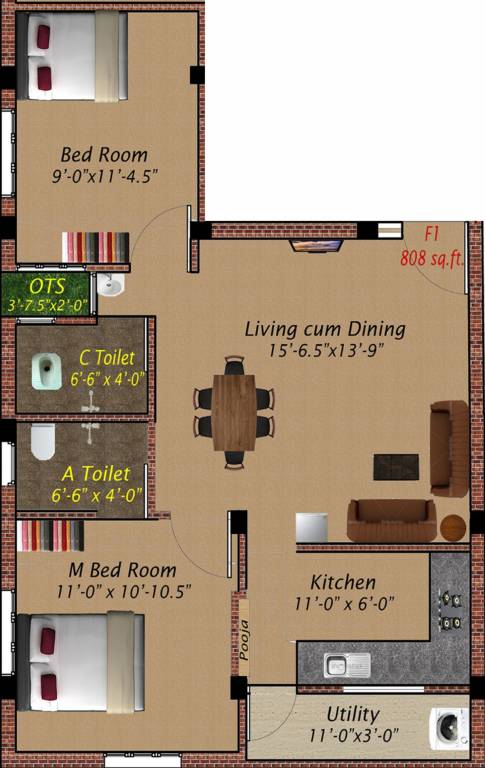 Shree Dev Flats (2BHK+2T (808 sq ft) 808 sq ft) Shree Dev Flats (2BHK+2T (808 sq ft) 808 sq ft)