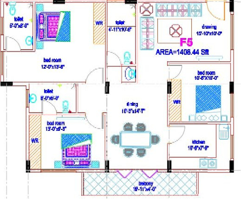 Smaart Builders Forte (3BHK+3T (1,408 sq ft) 1408 sq ft) Smaart Builders Forte (3BHK+3T (1,408 sq ft) 1408 sq ft)