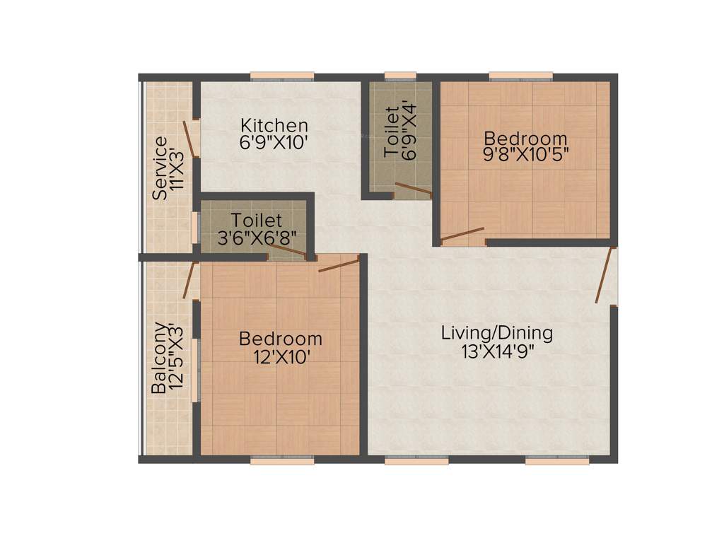 Amudha Cottage (2BHK+2T (866 sq ft) 866 sq ft)