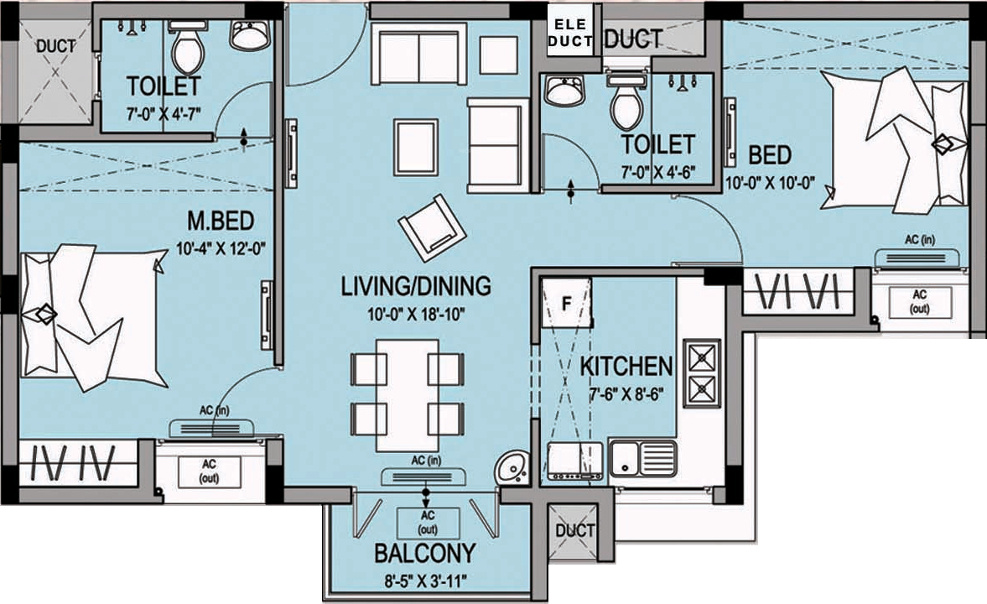 Urban Tree Oxygen (2BHK+2T (937 sq ft) 937 sq ft)