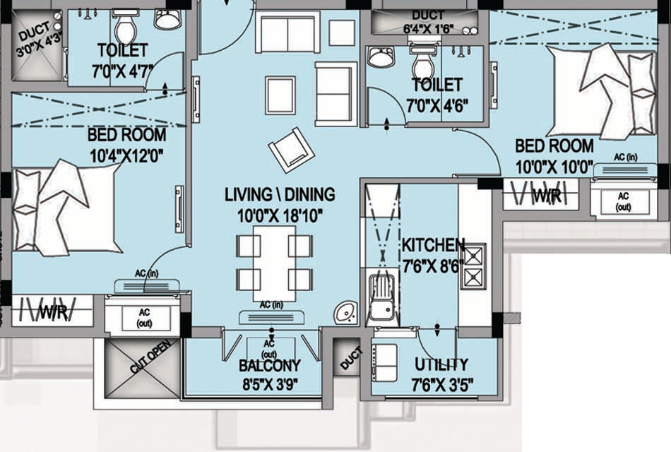 Urban Tree Oxygen (2BHK+2T (984 sq ft) 984 sq ft)