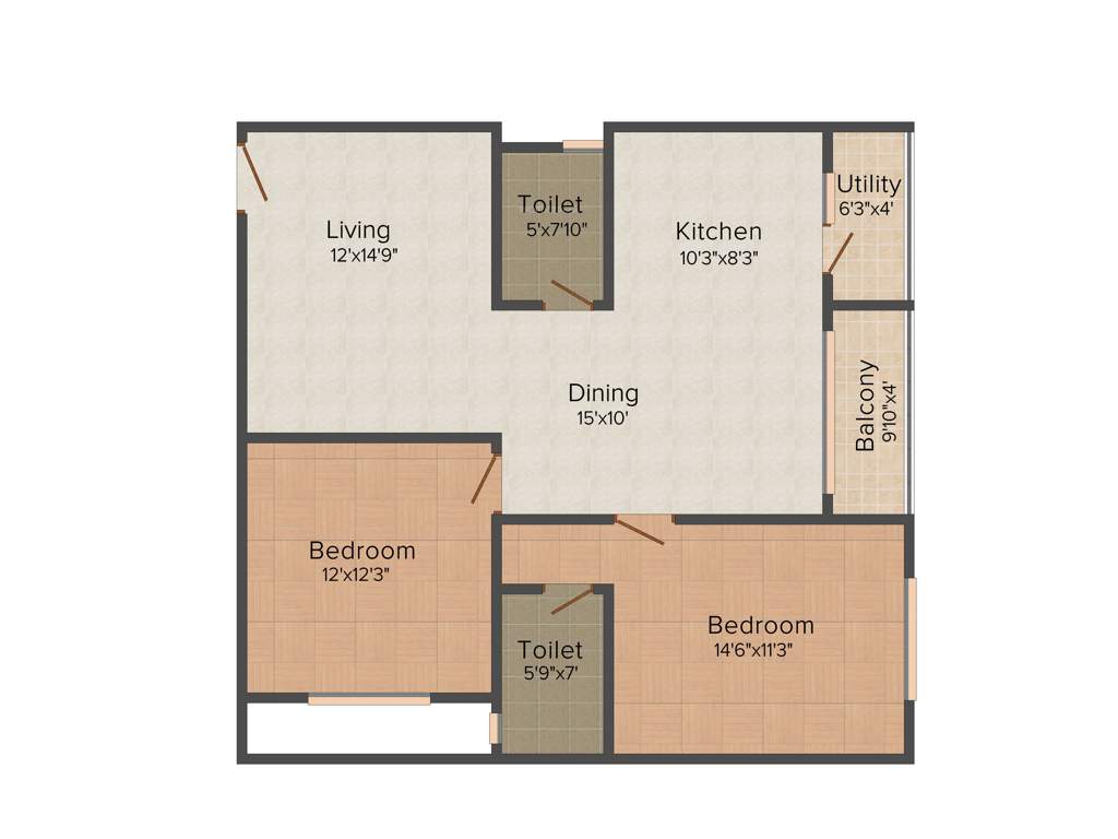 SLV Projects Pvt Ltd Balaji Sun Flower 2BHK+2T (1,190 sq ft)