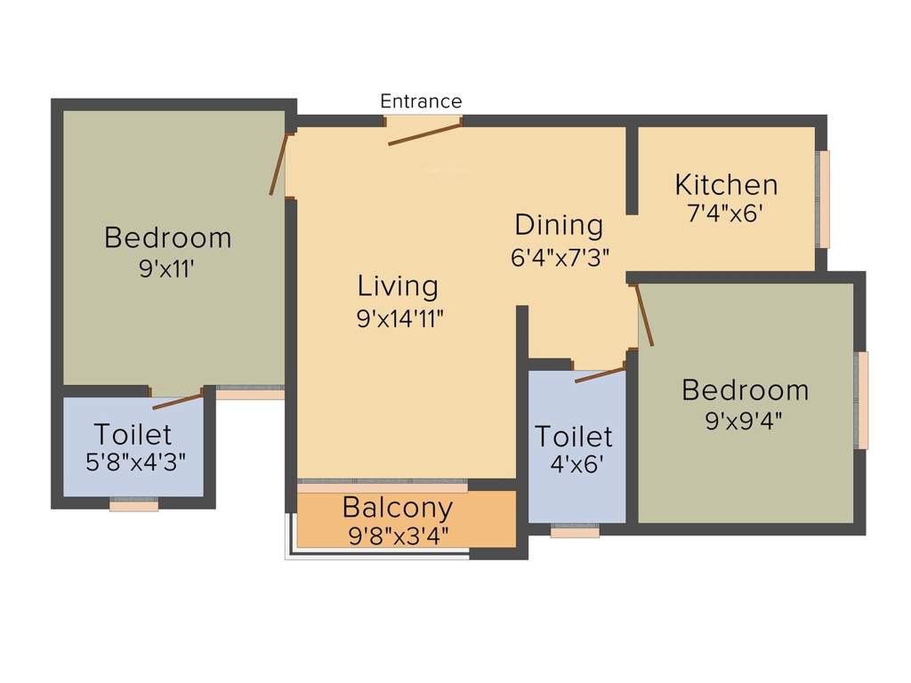 Shree OHM Towers (2BHK+2T (676 sq ft) 676 sq ft)
