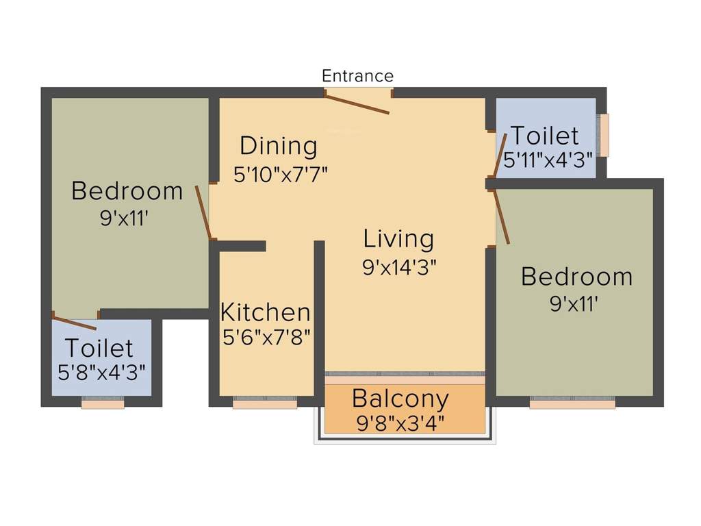 Shree OHM Towers (2BHK+2T (701 sq ft) 701 sq ft)