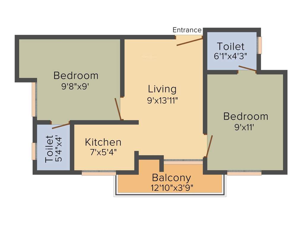 Shree OHM Towers (2BHK+2T (621 sq ft) 621 sq ft)