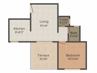 Prime Utsav Home (1BHK+1T (618 sq ft) 618 sq ft)