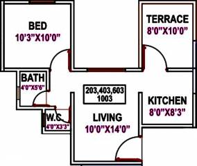 Prime Utsav Home (1BHK+1T (592 sq ft) 592 sq ft)