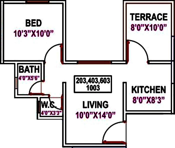 Prime Utsav Home (1BHK+1T (592 sq ft) 592 sq ft)