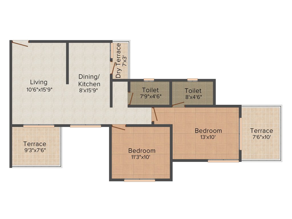 Prime Utsav Home (2BHK+2T (1,084 sq ft) 1084 sq ft)