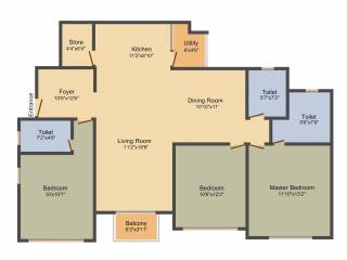 Adani The Meadows (3BHK+3T (1,815 sq ft) 1815 sq ft)