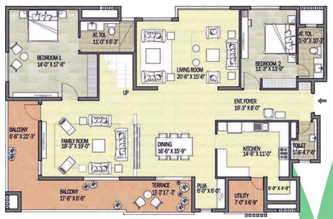 water lily Floor Plan Lower Level Penthouse Plan