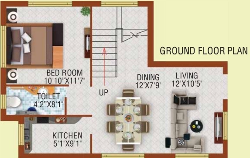 Bloomsbury Convicity Villas (3BHK+3T (1,265 sq ft) 1265 sq ft)