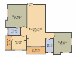 Priya Sun Shine Apartment (2BHK+2T (1,060 sq ft) 1060 sq ft) Priya Sun Shine Apartment (2BHK+2T (1,060 sq ft) 1060 sq ft)