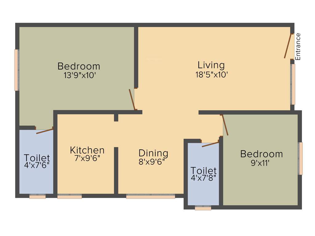 Priya Sun Shine Apartment (2BHK+2T (985 sq ft) 985 sq ft)