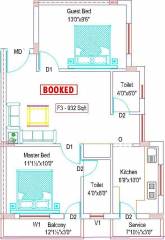 Adan Lake View Apartment (2BHK+2T (932 sq ft) 932 sq ft)