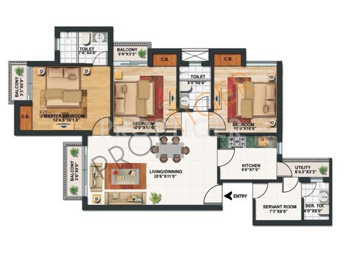 Paras Tierea (3BHK+3T (1,265 sq ft) + Servant Room 1265 sq ft)