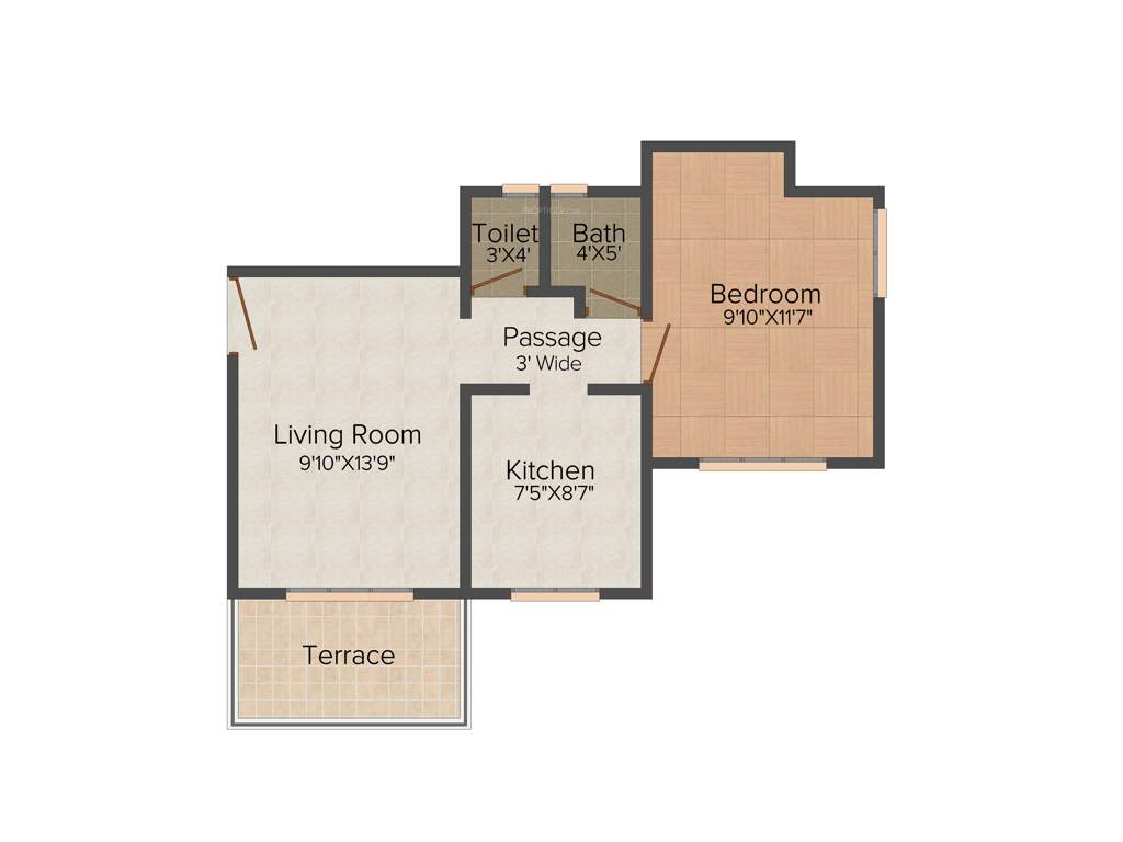 Charms Paradise (1BHK+1T (630 sq ft) 630 sq ft)