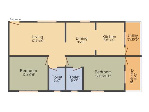 BRR Sai Sankalp (2BHK+2T (1,133 sq ft) 1133 sq ft)