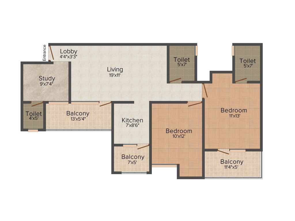 MP Residency (2BHK+2T (1,140 sq ft) 1140 sq ft)