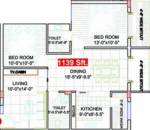 Pavani Lake View (2BHK+2T (1,139 sq ft) 1139 sq ft)