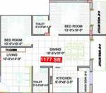 Pavani Lake View (2BHK+2T (1,177 sq ft) 1177 sq ft)