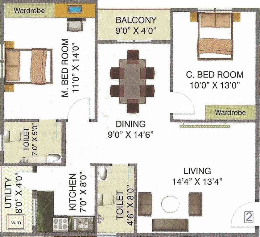 Sri Sai Jyothi Greens Group Sri Sai Jyothi Greens (2BHK+2T (1,086 sq ft) 1086 sq ft)