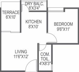 Sigma Centuria (1BHK+1T (557 sq ft) 557 sq ft)