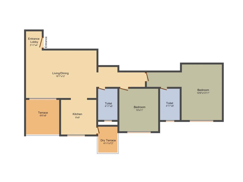 Yuvraj Rajgruhi Residency (2BHK+2T (1,219 sq ft) 1219 sq ft)