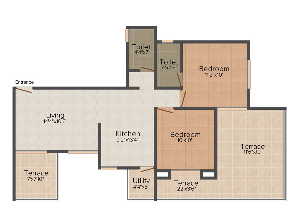 Muktaa Ram Srushti (2BHK+2T (1,085 sq ft) 1085 sq ft)