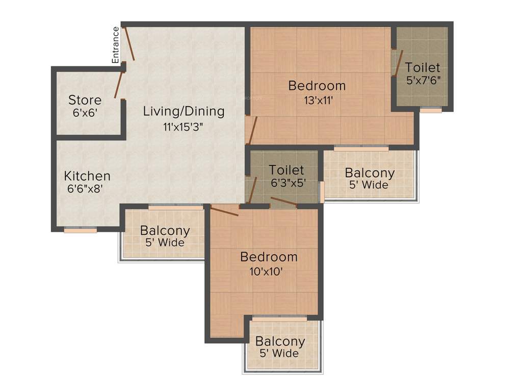 Soham Revu Estate (2BHK+2T (1,015 sq ft) 1015 sq ft)