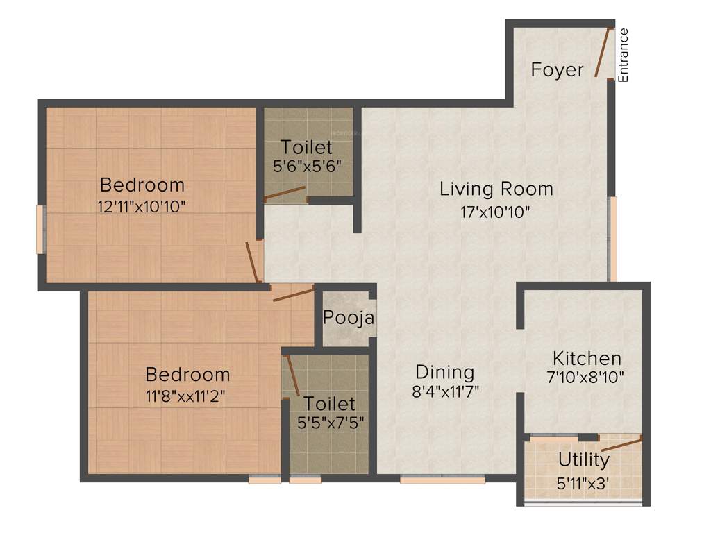Laavanya DCM Samarpana (2BHK+2T (1,154 sq ft) 1154 sq ft)