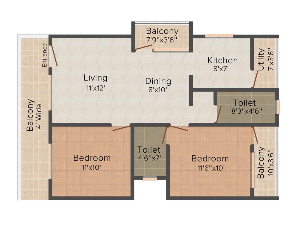 Laavanya MNR Residency (2BHK+2T (1,025 sq ft) 1025 sq ft)
