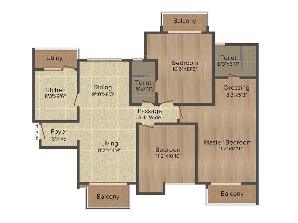 ATS Le Grandiose (3BHK+2T (1,625 sq ft) 1625 sq ft)