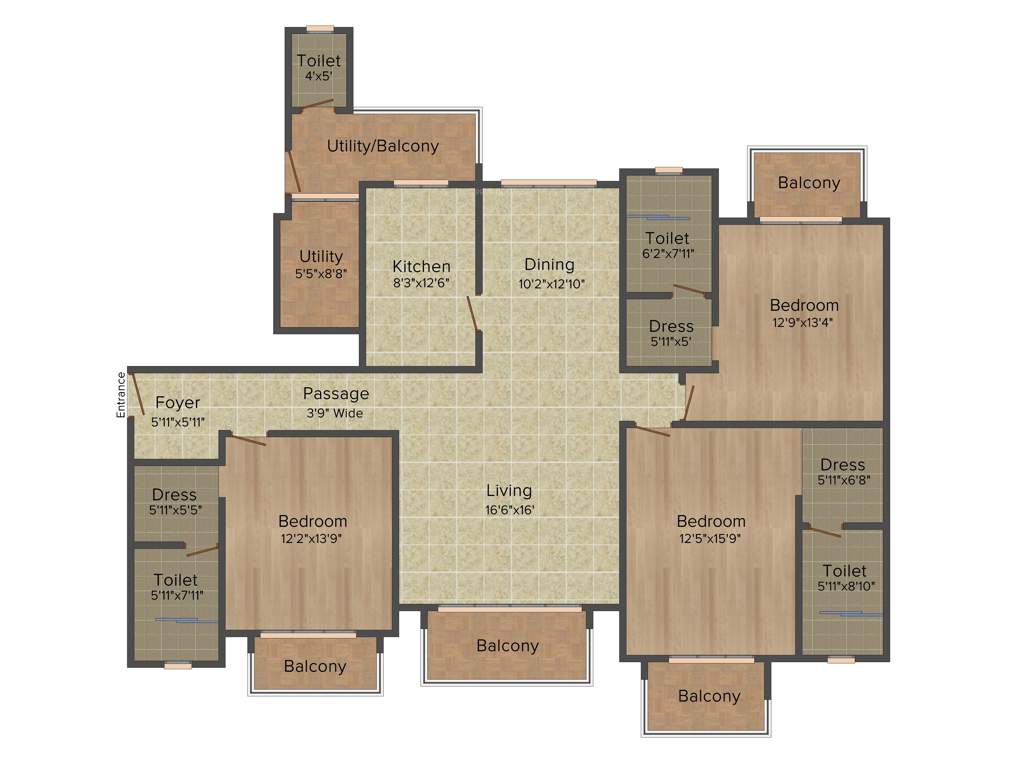 ATS Le Grandiose (3BHK+3T (2,300 sq ft) 2300 sq ft)