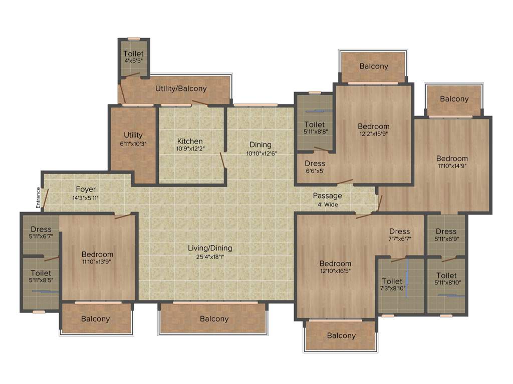 ATS Le Grandiose (4BHK+4T (3,200 sq ft)   Servant Room 3200 sq ft)