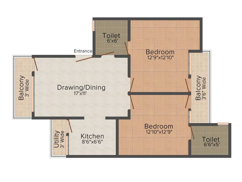 Vision Amari Greens (2BHK+2T (1,050 sq ft) 1050 sq ft)