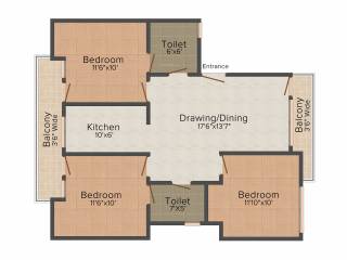 Vision Amari Greens (3BHK+2T (1,230 sq ft) 1230 sq ft)