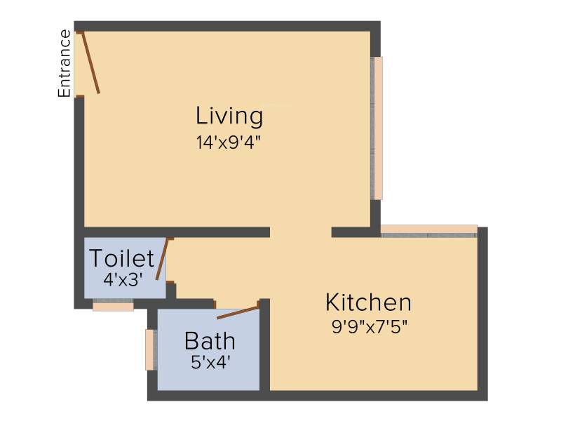 Lok Housing (1BHK+1T (340 sq ft) 340 sq ft)