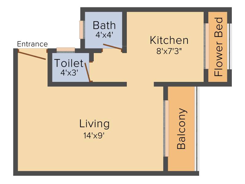 Lok Housing (1BHK+1T (390 sq ft) 390 sq ft)