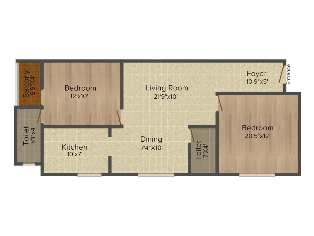 MS MM Manasarovar Phase 5 (2BHK+2T (962 sq ft) 962 sq ft)
