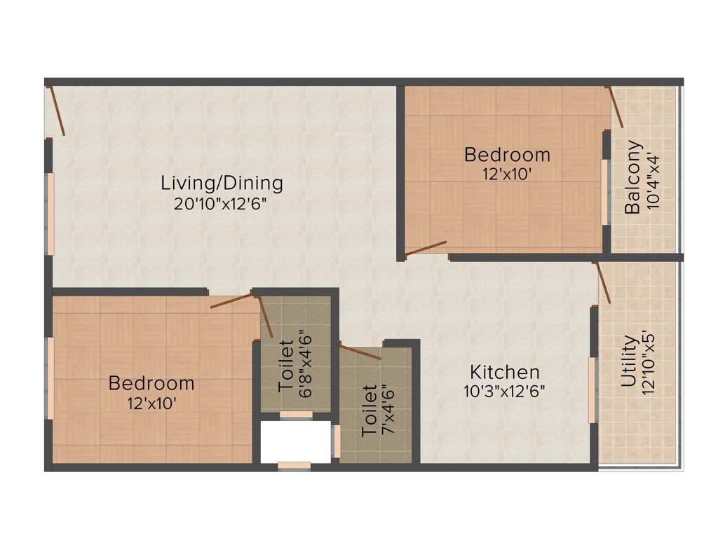 DS DSMAX SANGAM (2BHK+2T (1,234 sq ft) 1234 sq ft)
